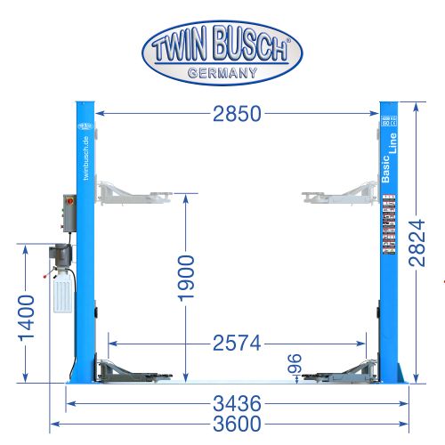 Twin Busch, 2-pilarinostin TW242M-230, 4200 kg